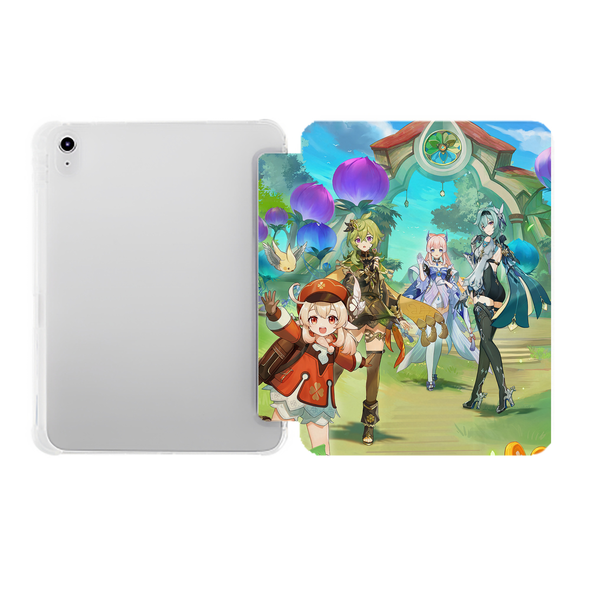 げんし神 genshin IPad ケース ペン収納付き 三つ折りスタンド PUレザー×シリコン 対応機種9.5/10.5/10.9インチ